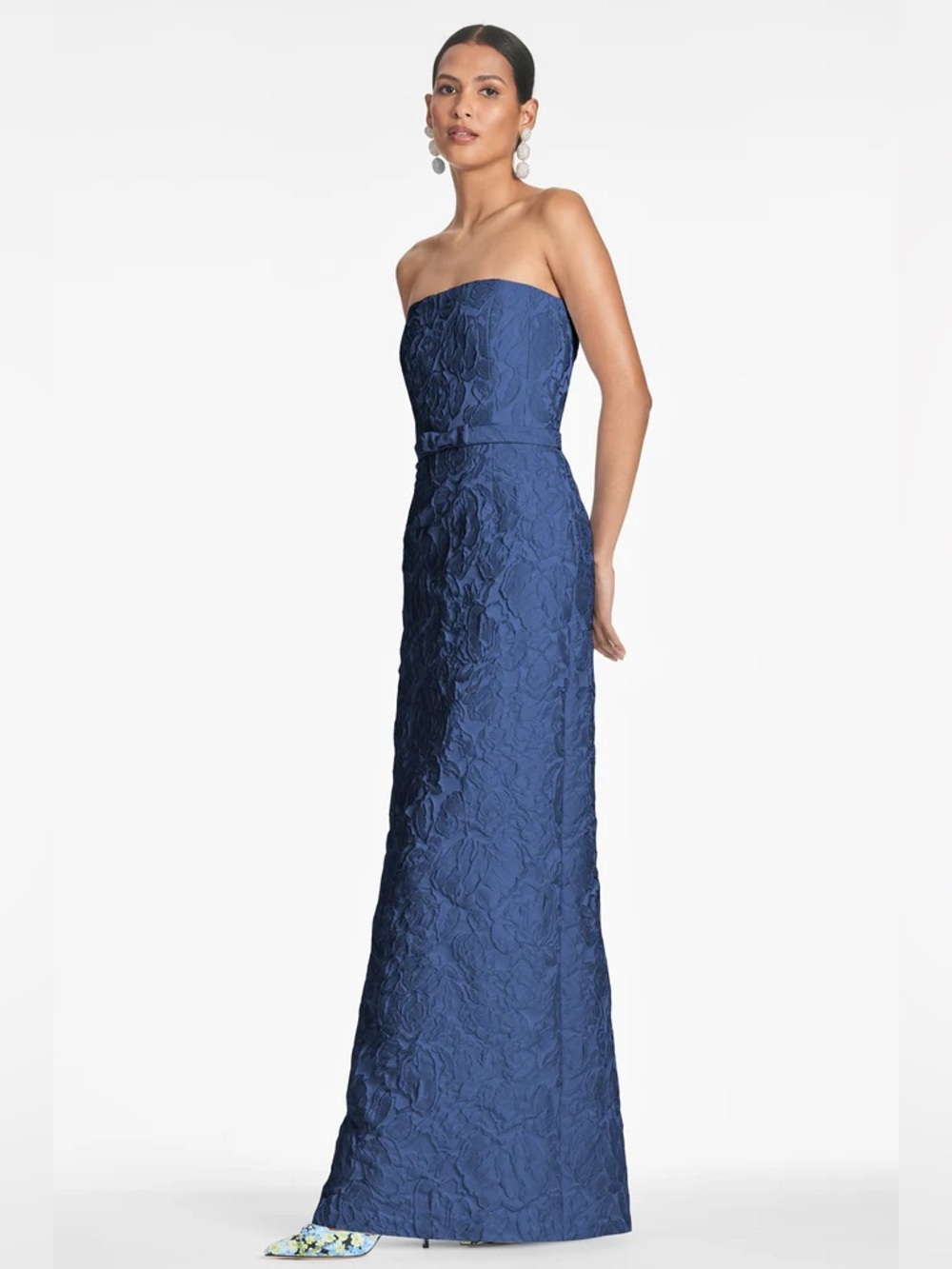 Sachin & Babi Sophia Gown in Midnight Strapless Jacquard Evening Dress Size 12